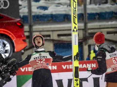 Karl Geiger überglücklich